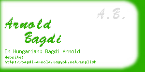 arnold bagdi business card